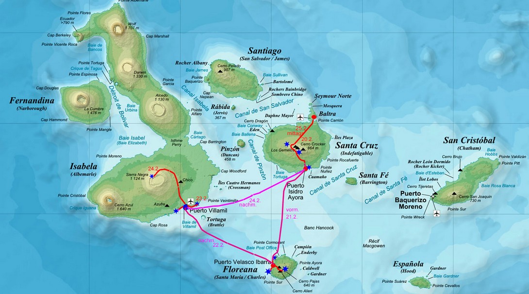 Reiseplanung für den Besuch der Galapagos Inseln