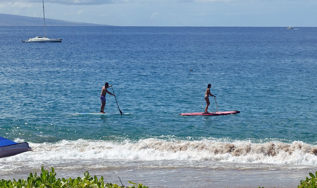 Standup Paddling am Kaanapalistrand auf Maui Standup Paddling auf Maui