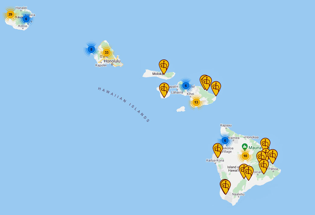 Trails auf den Inseln von Hawaii